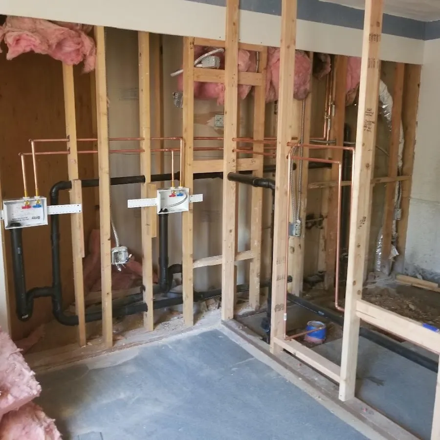 Copper pipe rough-in and plumbing installation in Santa Clarita